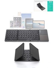 63 Keys Foldable Bluetooth Keyboard with Touchpad BLACK 