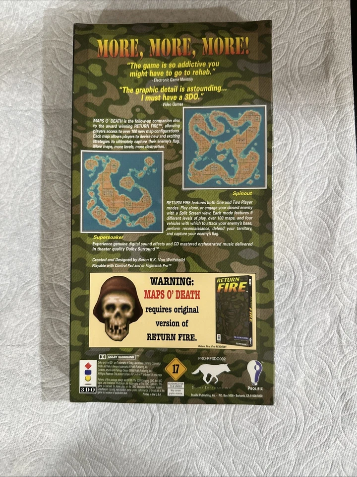 New Sealed Return Fire & Return Fire: Maps O' Death Panasonic 3DO, Please Read! - Image 2 of 4