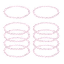 10 Pcs White Pearl Bracelets for Women, 4mm Pearl Stretch Bracelet, Pink