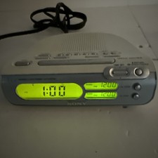 Sony ICF-C273 LIV Dream Machine Dual Alarm Clock AM/FM Radio White/Silver TESTED