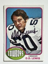 D.D. Lewis 1976 Topps #242 Dallas Cowboys Autographed Signed Auto