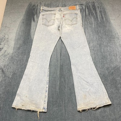 Vintage Levi's 519 Low Flare Jeans Womens 7S 28x29 Blue Denim Stretch Mid Rise