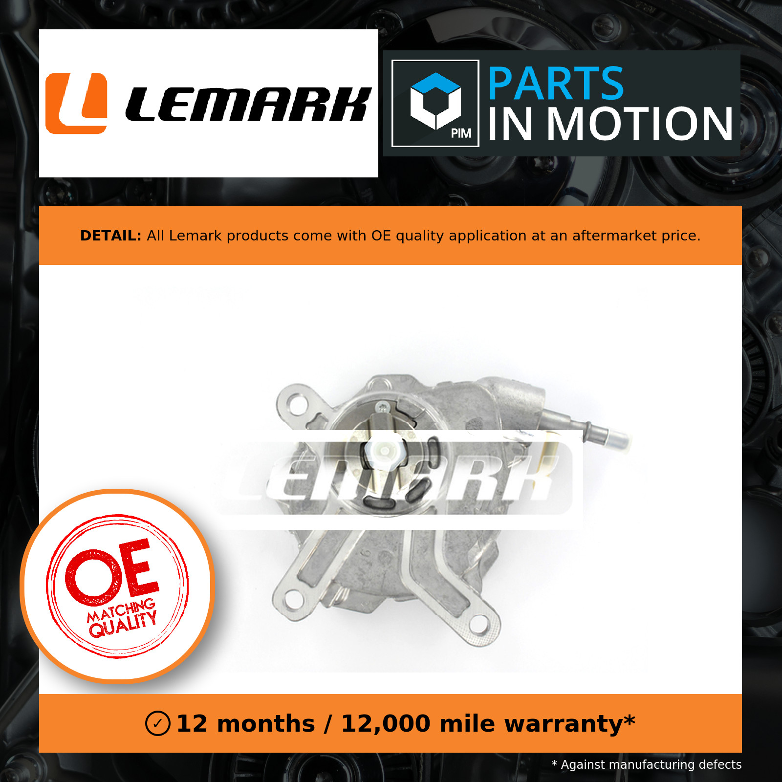 Vacuum Pump fits TOYOTA AURIS 2.0D 06 to 15 1AD-FTV Lemark 293000W030 293000W090