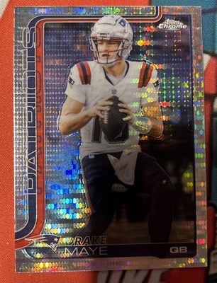 #ad 2025 Topps Chrome Football Drake Maye Pulsar Refractor #207 Patriots $16.99