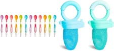 Munchkin® Soft Tip™ Infant Spoons,& Fresh Food Feeder,Blue/Mint