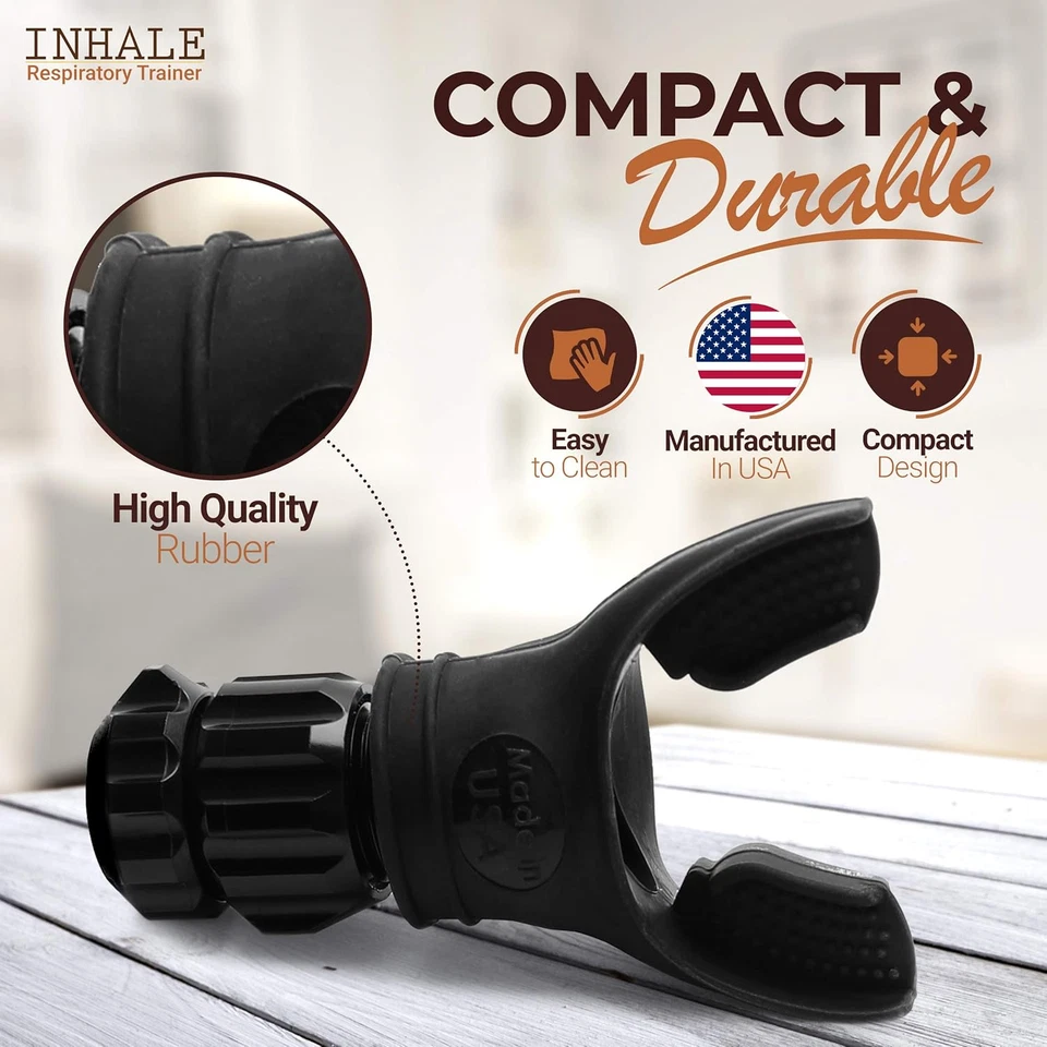 Entrenador respiratorio | Dispositivo compacto de ejercicio pulmonar con silicona de alta calidad | Ca Foto 2 de 4