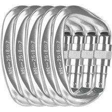 New Set of five 7075 Carabiner Aluminum Screw Locking Hook For Climbing Caving