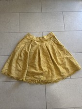 Anthropologie Maeve Skirt Women's 4 Buttered Yellow Tweed Mid Length Pockets