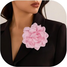 Satin Fabric Rose Flower Brooches - Handmade Floral Accessory for Wedding Party