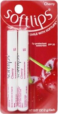 Softlips Lip Protectant/Sunscreen, Value Pack, Cherry, Twinpack