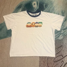 Vintage South Park Early 2000’s Comedy Central White Graphic Tee Shirt Mens M