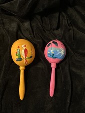 Two Hand Painted Maracas From Mexico  