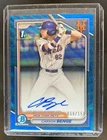 2024 Bowman Draft Carson Benge Chrome Auto Blue Wave Refractor 1st #68/150