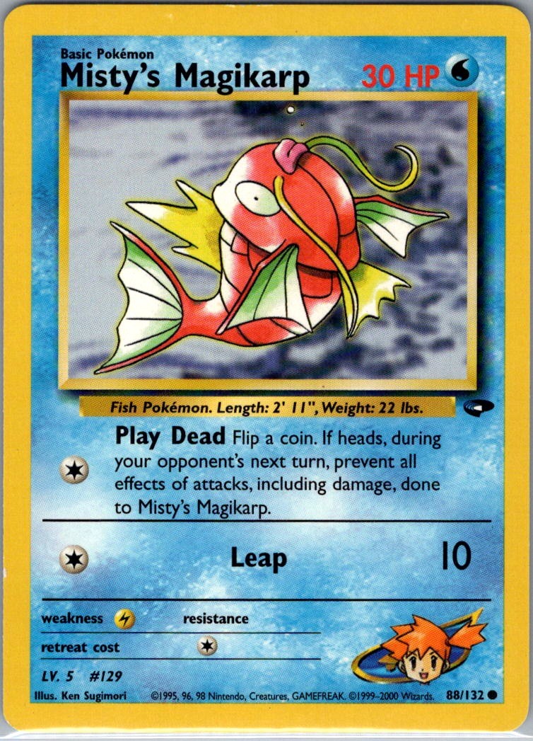 Misty's Magikarp 88/132 Common Gym Challenge Pokemon Unlimited Lightly Played