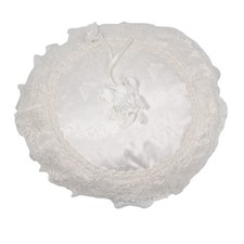 Vintage Lace Ruffled Pillow Cottagecore Shabby Chic 14 x 14" exc lace farmhouse