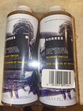 Lot Of 2 KORRES Shower Gel Body Wash Mulberry Vanilla 13.5 Fl Oz