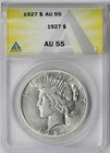 1927 Peace Dollar $1 AU 55 ANACS