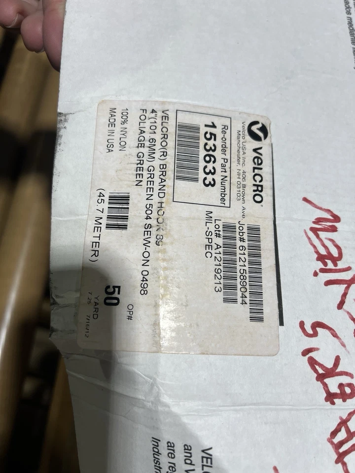 Gancho y bucle verde follaje marca VELCRO® MIL-SPEC 4” - TIPO COSER - 1 YARDA Foto 2 de 3