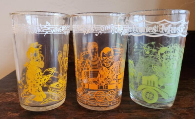 3 Howdy Doody Glasses - Welch's Jelly