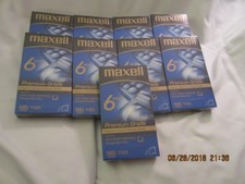 Lot of 9 NEW SEALED MAXWELL Videocassette 6 Hour Premium Grade VHS T-120