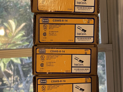 ILSCO CSWS-8-14 8 AWG 1/4 BOLT SIZE COPPER LUG. ONE BOX OF 50