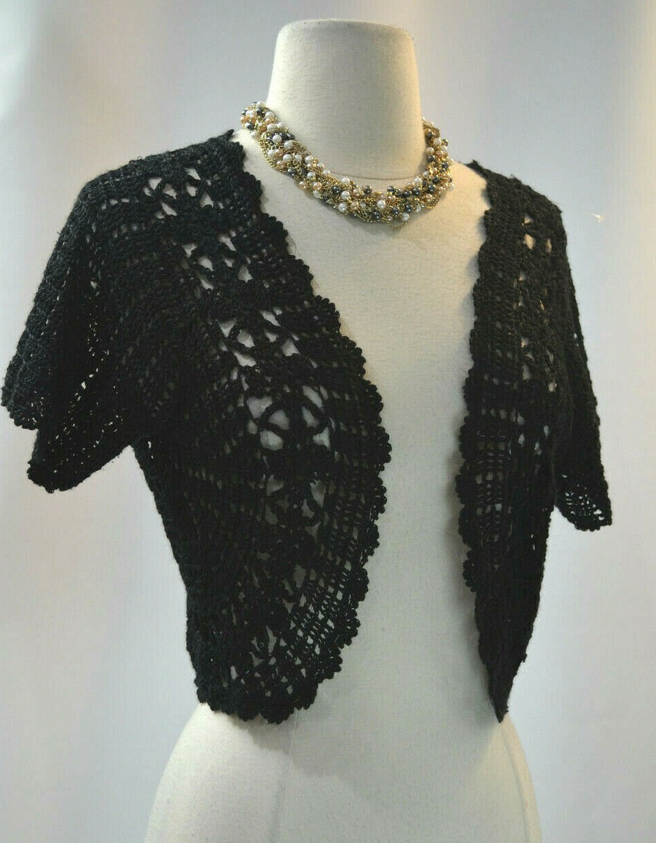 citiknits open crochet short bolero Cardigan top sweater