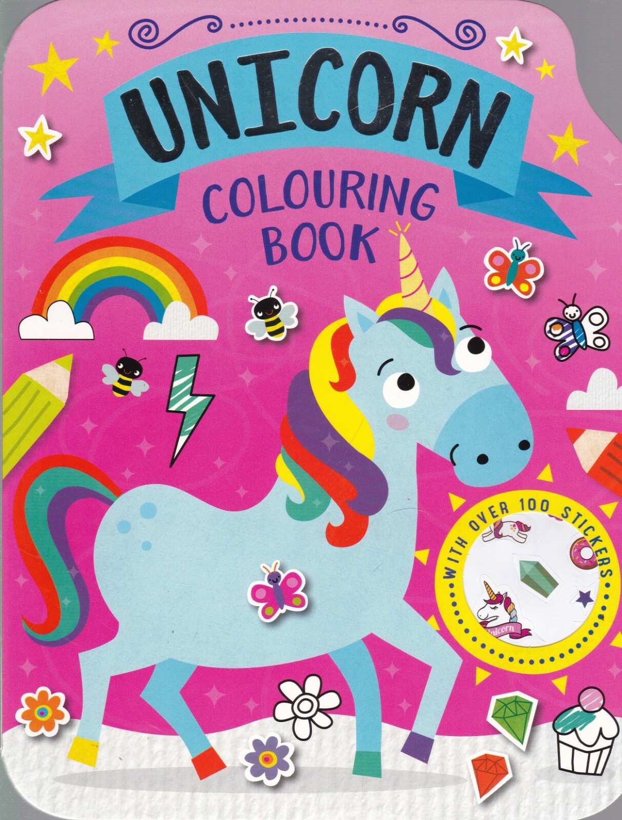 UNICORN COLOURING BOOK FOR BOYS/GIRLS 72 PAGES & 100+ STICKERS