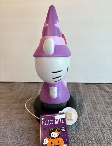 Hello Kitty Halloween Hexe Blasform LED beleuchtet Tischplatte Dekor 12,5" Sanrio - Bild 4 von 11