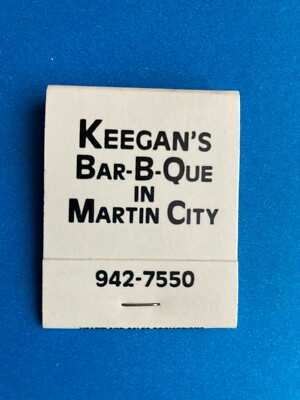 Matchbook:  Keegan's Bar-B-Que - Martin City, MO - 20 Strike Full - Unstruck