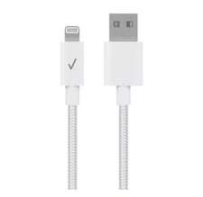 Verizon MFi-Certified Lightning To USB-A 10 Foot Braided Cable (CAB10LTOABWHT-A)