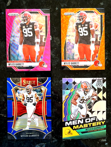 Myles Garrett 4 CARD LOT 2023-24 Prizm Select Serial# Parallel Cleveland Browns