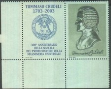 Freemasonry Seal  Tommaso Crudeli Italian Masonic Lodge MNH