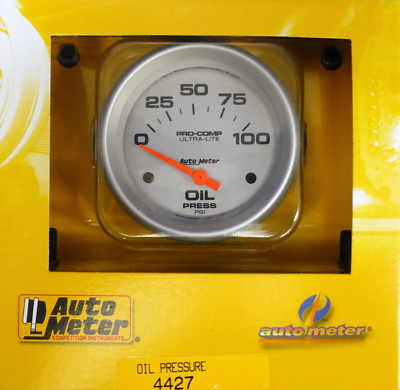 #ad #ad Auto Meter 4427 Ultra Lite Pro Comp Oil Pressure Gauge Electric 0 100 PSI 2 5 8 $117.13