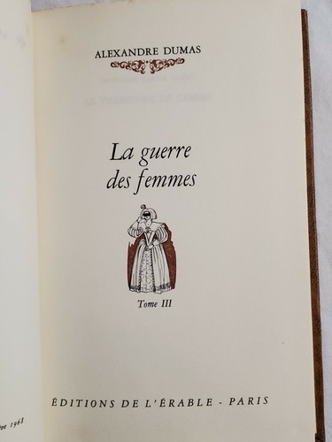 Vintage 1968 "La Guerre des Femmes" Volume 3 Alexandre Dumas Hardcover - Picture 4 of 6