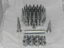 32 SPIKE KIT ALCOA DUALLY WHEEL RIM CHROME LUG NUT WITH FLAT SEAT WASHER 14x1.50
