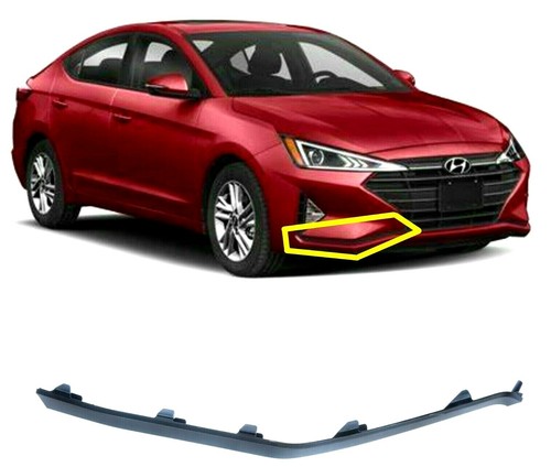 RONT BUMPER LOWER BLACK MOLDING GARNISH TRIM RIGHT PASSENGER FOR ELANTRA 2019-20 - 第 1/2 張圖片