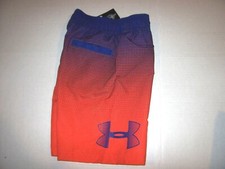 NEW Under Armour 5 orange purple boys swim swimsuit trunk shorts elastic waist