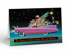 Pink Cadillac Texas Holiday Christmas Card - Regional Christmas Cards - 90006