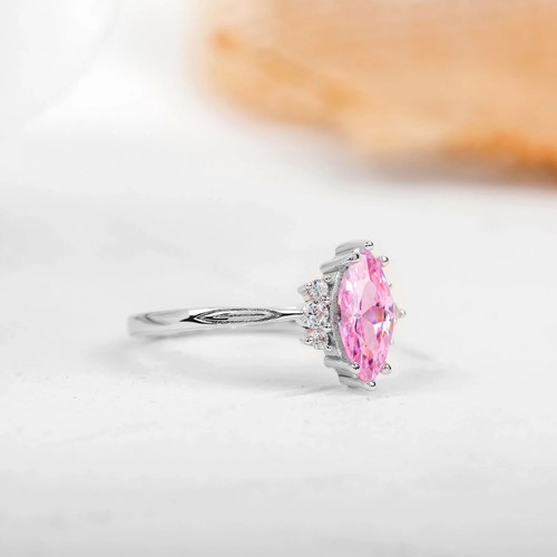 Certified Beautiful Natural 1.45ct VS1 Pink Diamond 925 Silver Engagement Ring - 第 3/7 張圖片