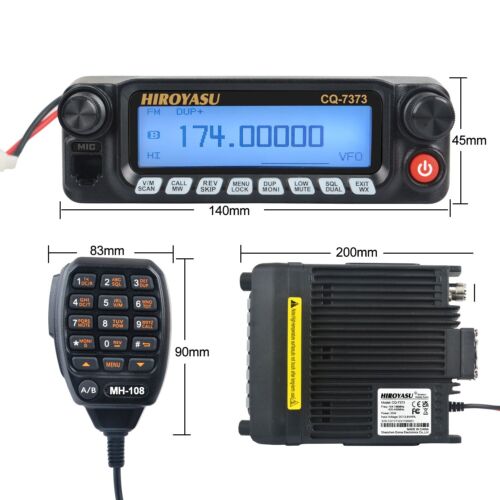 Radio HIROYASU CQ-7373 Pannello frontale staccabile 108-615 MHz Otto bande V/U - Foto 2 di 10