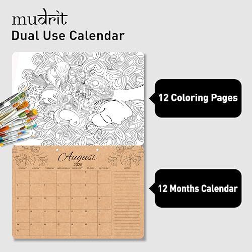 Calendario de escritorio, calendario grande mensual funciona de enero a diciembre Big Blotter Desk 2025 - Imagen 2 de 7