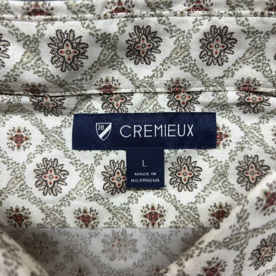 Daniel Cremieux Shirt Mens Large Beige Abstract Button Up Long Sleeve Preppy - Image 4 of 4