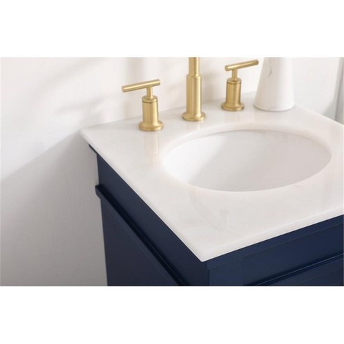 Elegant Decor Lexington 18.5" Solid Wood Single Bathroom Vanity in Blue - Picture 4 of 8
