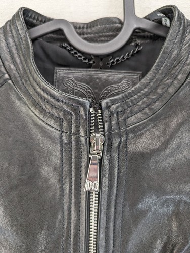 Dawn Levy Leather Jacket Womens Small Black With Stretch Fabric Preppy - Picture 7 of 16