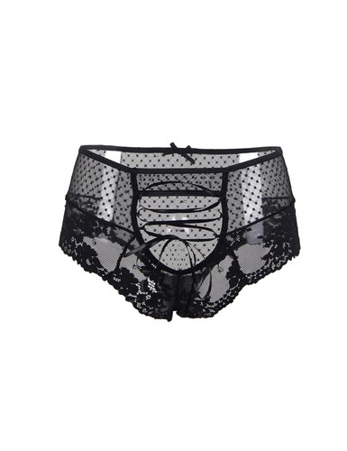 Womens High Waist Sexy Knickers See-thru Lace Cross Strap Strappy Brazilian - Picture 6 of 49