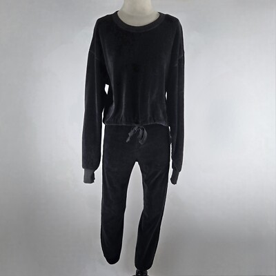 Vintage 80s Sonia Rykiel Velour Velvet Piece Pull Over Top Sz L Pants Sz  Blk