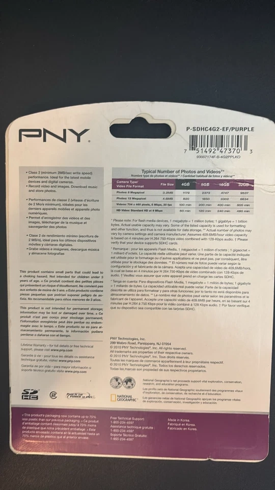 PNY 4GB SDHC Card Class 2 P-SDHC4G2 (New and Sealed) - Image 2 of 2
