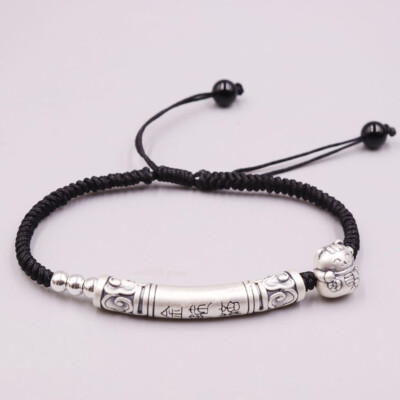 Real 999 Pure Silver Bracelet Cloud Ruyi Elbow Tube Lucky