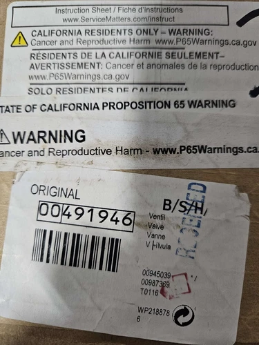 00491946 bosch valve