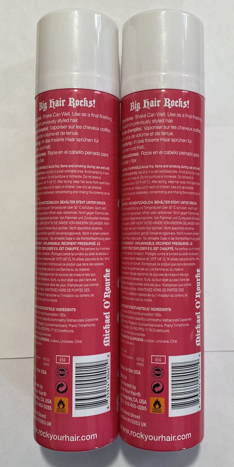 Rock Your Hair, Spray It Big Volumizing Hairspray 10 oz.  Bid Hair Rocks 2 Pack